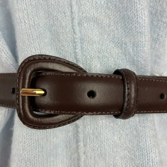 Vtg Ralph Lauren Belt Womens M Brown Leather Made In Argentina Skinny - Picture 5 of 11